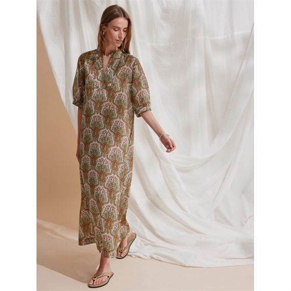 Heartmade Heliva Kjole, Green Paisley Print